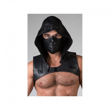 Leather Sleeveless Crop Hoodie - Large / Extra Large (42-48)