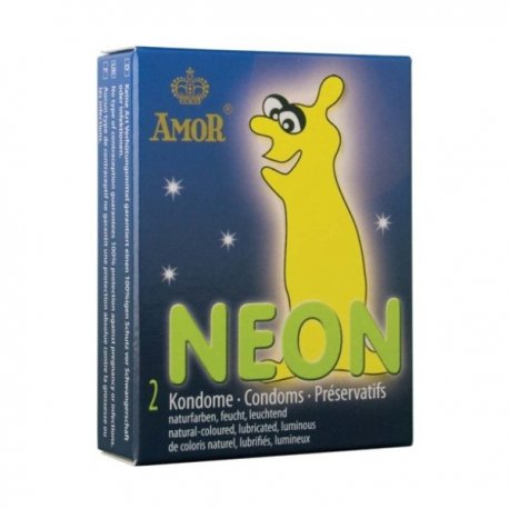 Fluoreszierende Neon Kondome 2 Einheiten