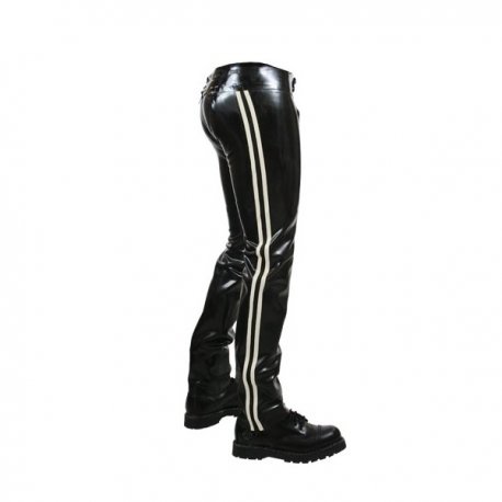 Rubber shorts and pants Rubber Chaps White Striped