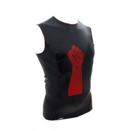 Rubber Shirts Sleeveless FIST T Red Trimming