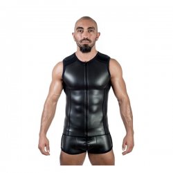Neoprene Sleeveless T Zip Black