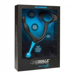 OptiMALE Duo Silicone C-Ring / P-Massager - Black
