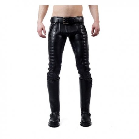 Leather Indicator Jeans Black Stitching-Piping